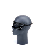 * Wrap Effect Black Leather Mask