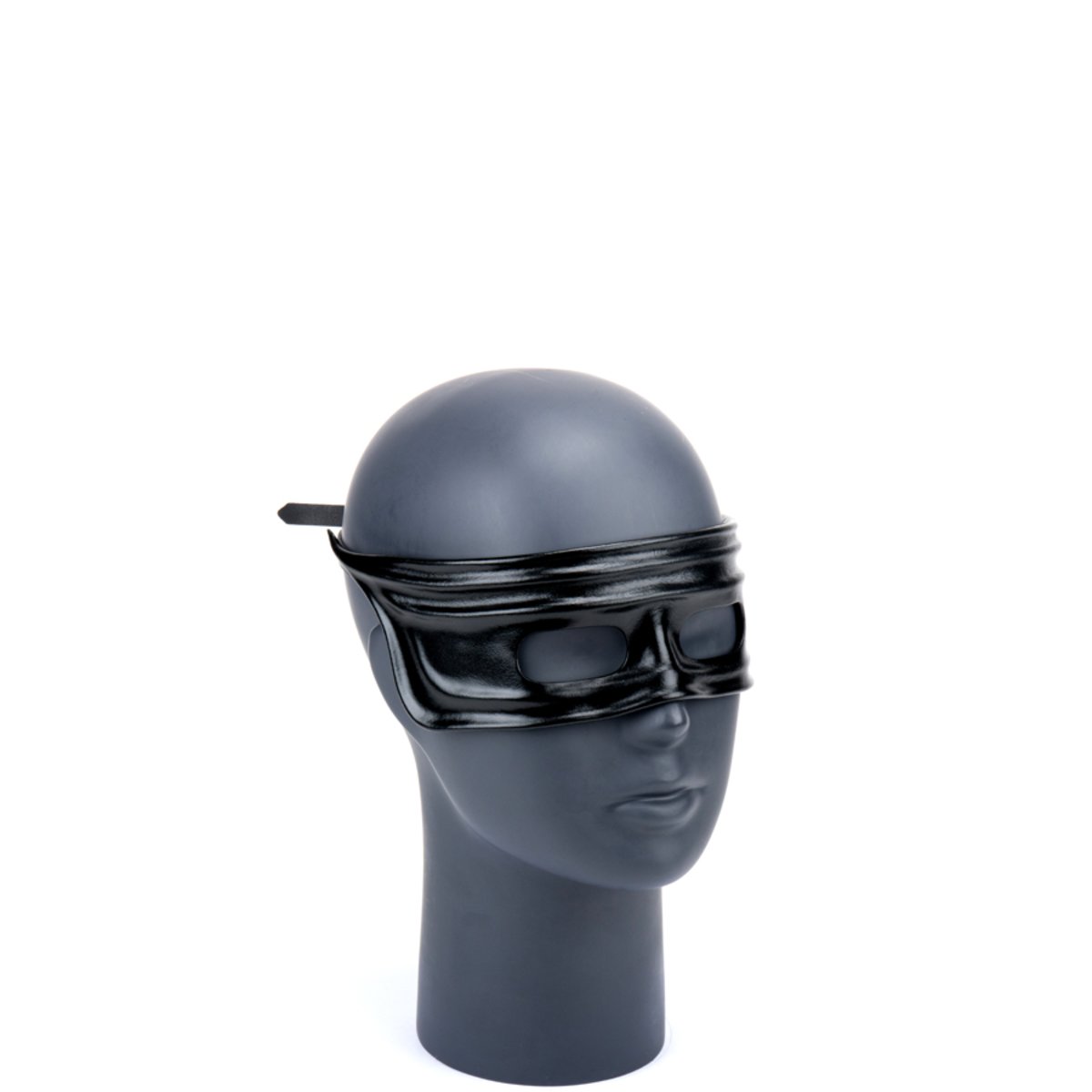 * Wrap Effect Black Leather Mask