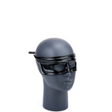 * Wrap Effect Black Leather Mask