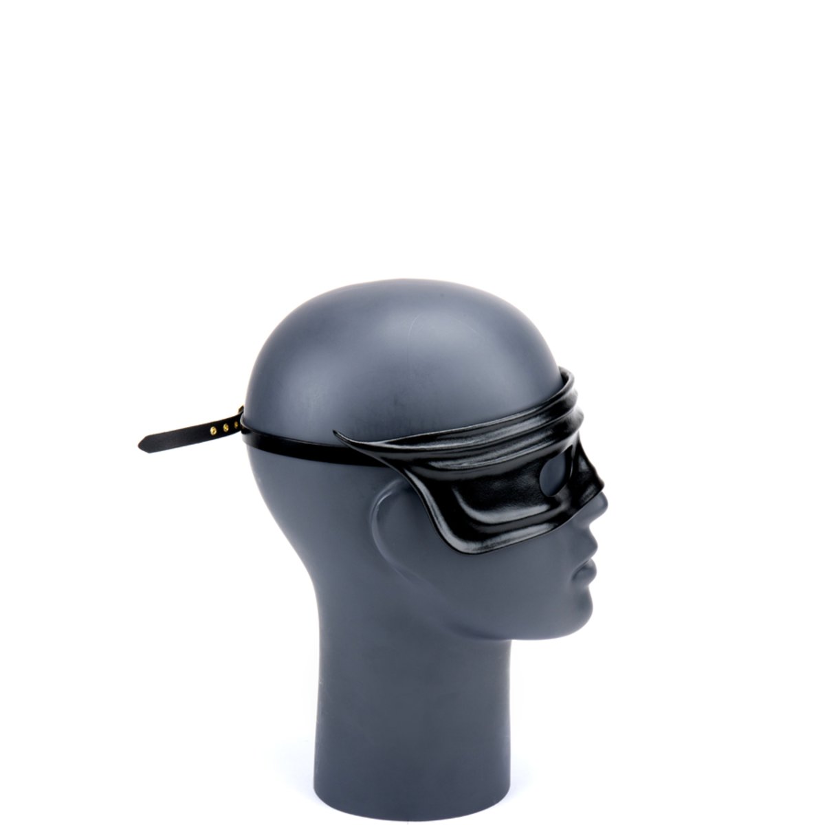 * Wrap Effect Black Leather Mask