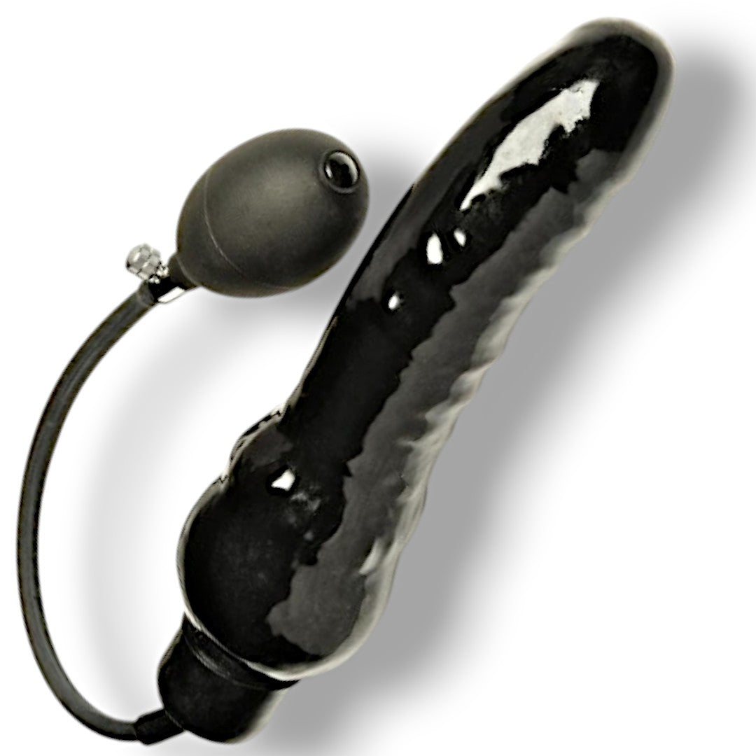 Dildo-Xlarge Inflatable Black Dildo Solid