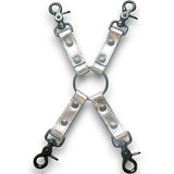 Metallic Leather Four Strap Snap Hook Tether M2O
