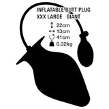 Butt Plug - XXXLarge Giant Inflatable Black Butt Plug