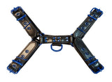 Leather O.T.H Front Harness Black With Blue Accessories