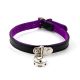 17mm Collar with Padlock Suede Lined BLK/PUR