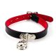 17mm Collar  with Padlock- Suede Lined BLK/RED