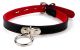 17mm Lrg Collar W/ Ring- Suede Lined BLK/RED