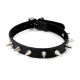 17mm Collar with Spikes Suede Lined BLK/BLK