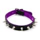 17mm Collar with Spikes Suede Lined BLK/PUR