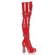 Electra-3028  Thigh High Boots Patent Red