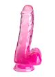 King Cock Clear 6 Inches with Balls Pink 