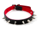 17mm Med Collar  W/ Spikes - Suede Lined BLK/RED