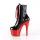 ADORE-1020 Two-Tone Lace-Up Ankle Boot Black/Red Chrome