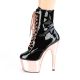 ADORE-1020 Two-Tone Lace-Up Ankle Boot Black/Gold Chrome