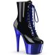 ADORE-1020 Two-Tone Lace-Up  Ankle Boot Black/Blue Chrome
