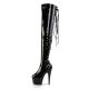 ADORE-3063 Back Lace-Up Thigh High Boot Black