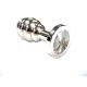 Butt Plug -C- Stainless Steel Threaded Anal Butt Plug LARGE CLEAR
