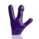 Claw  Stretchy Glove with 3 Different Squishy-Soft Dildo Fingers  Purple