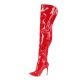 COURTLY-3012 Classic Thigh High Stiletto Boots No Platform Red