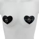 Pasties - Hearts With Rings BLACK/SILVER