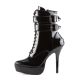INDULGE-1026 Lace Up Ankle Boot w/  Double Buckle Black