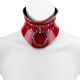 Posture - Leather Love Trap Collar Red Round