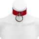 Choker - Leather Love Trap Round Red 