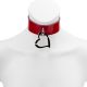 Choker - Leather Love Trap Heart Red