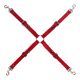 Four Strap Long Adjustable  Clip Tether  Red