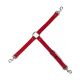 Three Strap Long Adjustable Clip Tether Red