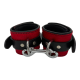 Wrist cuffs in Red Cow Hair and Black Padded One Size