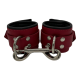 Wrist Cuffs in Red and Black Soft Leather Padded One Size