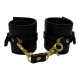Wrist Cuffs in Black Croc Padded Leather One Size