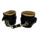 Wrist Cuffs in Black Croc and Gold Padded Leather One Size