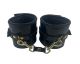 Wrist Cuffs In Patent Black Leather with Gold Hardware