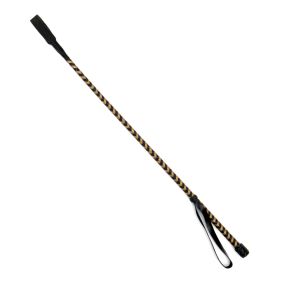 Riding Crop Leather Black/Gold 